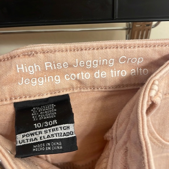 NWT Mossimo Denim High Rise Crop Jegging Power Stretch 10/30R Light Pink Gold - Picture 5 of 6